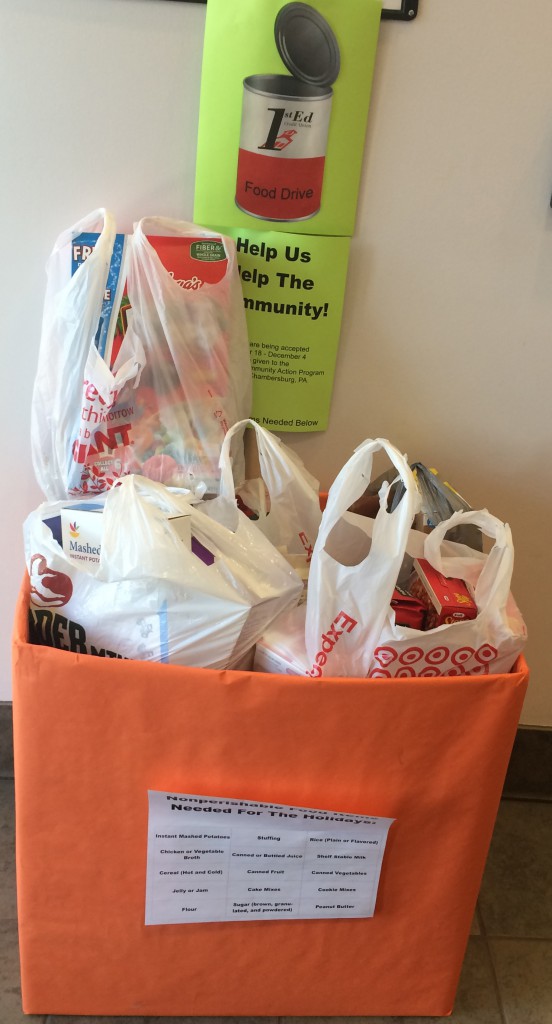 Food Drive Box in Vestibule