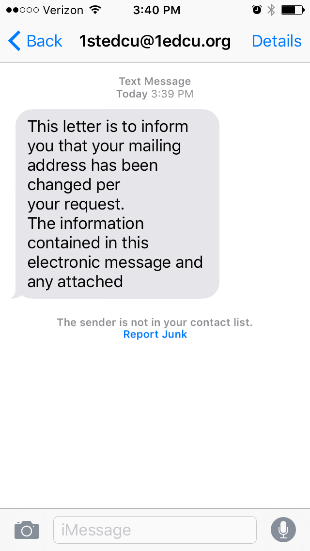notification of address change 1st ed credit union