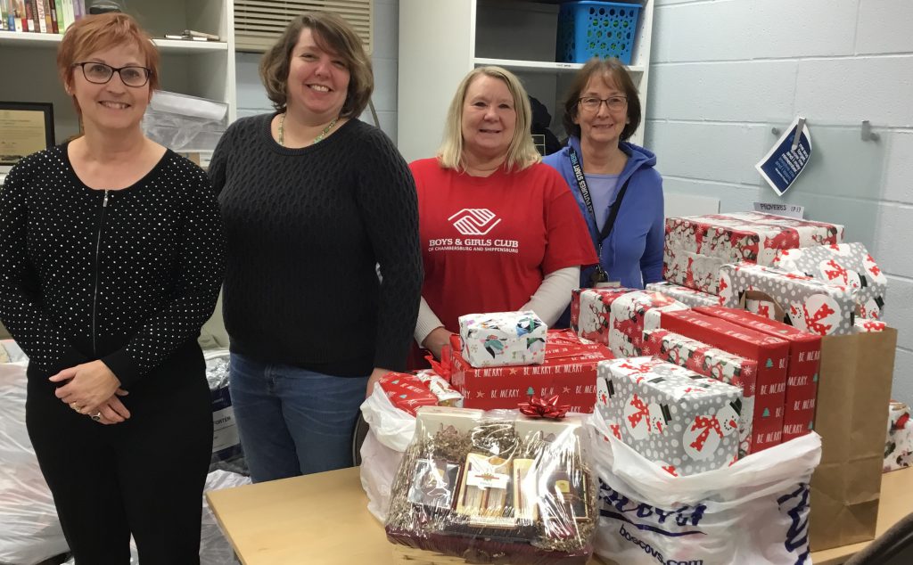 1st Ed donates presents for the adopt-a-family from the boys & girls club of chambersburg and shippensburg