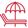 icon-vacation-1267221411 Lineart of a beach chair and sun umbrella